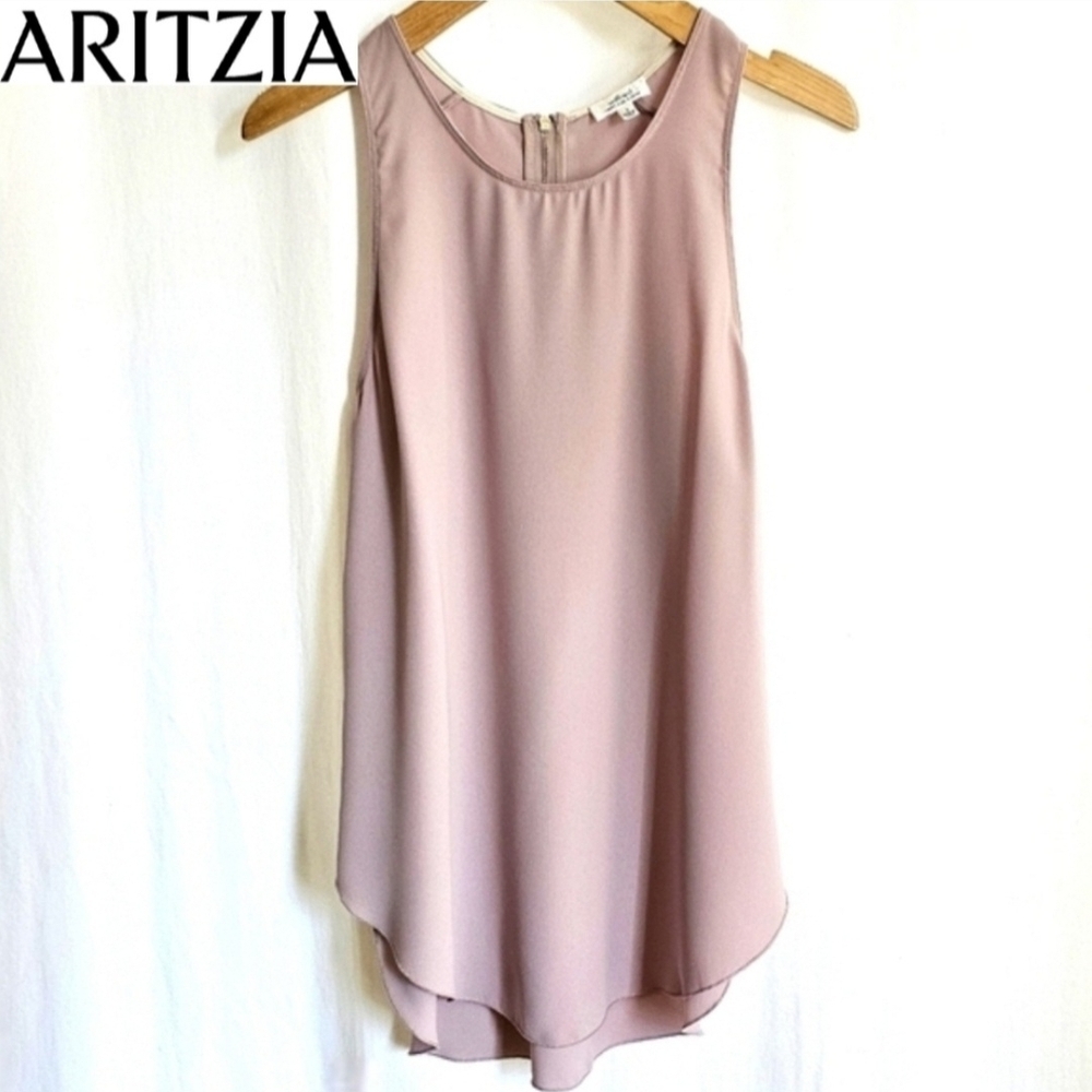🇨🇦 Aritzia Wilfred Sevres Sleeveless Chiffon Blouse - Dusty Rose